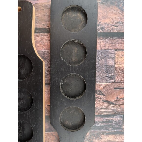 Beer Flight Sampler Set 2 Paddles 8 Glasses 4oz w Chalk Craft Home Bar‎ Dad Gift - Picture 7 of 12